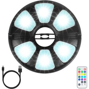 Color Umbrella Light with Remote, Outdoor/Patio Umbrella Light, Rechargeable/AA Battery, Umbrella Pole Light, 300Lumen, Stepless Dimming, for Patio Table