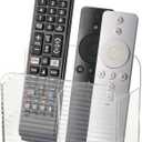 LINFIDITE Adhesive TV Remote Control Holder Wall Mount TV Remote Holder For Bedside Wall Remote Control Caddy Storage Organizer Stand Box For 2 Or 4 Remote Controls  Transparent  Quantity 1 (1 Pcs Fxed Dividers, Clear White)