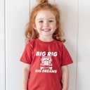 Habudda Car Shirts 2T 3T 4T Toddler Boy Clothes Truck Graphic Tees Little Kids Summer Short Sleeve Cotton Tops 2-8T (Red)