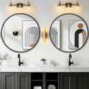 Round Bathroom Mirror for Wall, 2 Pack 26" Black Circle Mirror, Tempered Glass Bathroom Mirror for Over Sink, Modern Metal Framed Round Vanity Mirror for Entryway, Bedroom, Living Room