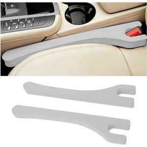 Car Seat Gap Filler, 2PCS Between Seat and Centre Console No Drop Vehicle Gap Plug, Automotive Interior Front Chair Blocker Stop Things from Dropping, Universal for SUV Caravan Truck (Grey)