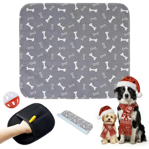 Puppy Pee Pads with Pheromones, Washable Puppy Training Pads for Dogs Reusable Puppy Potty Pads for Dogs and Cats(with Pet Hair Removal Gloves)
