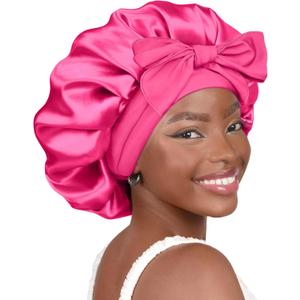 YANIBEST Adjustable Satin Bonnet for Sleeping Women Double Layer Hair Wrap Reduce Friction Prevent Frizz Natural Curly Hair