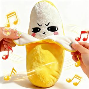 Soft Plush Musical Sensory Toy - Funny Parent Child Interactive Plush Toy with Sounds, Dual Mode Skin Touch Activated Educational Sound Doll, Fruit Style Gift for Baby Kids Boys Girls