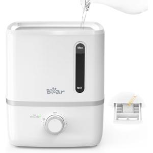 Bear Humidifiers for Bedroom, 2.5L Cool Mist Humidifiers and Oil Diffuser, Quiet Rapid humidifiers for Home Whole House, with Adjustable Mist Output and Auto Shut-off, White