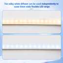 Woanger 100ft/30m Continuous White Seamless Plastic Cover for 17mm U Shape Aluminum LED Channel System - Replacement Diffuser Strip and Channel Cover Fit Adhesive Wall Strip