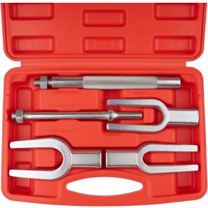 5pcs Ball Joint Separator Set, Heavy Duty Tie Rod Removal Tool, 1-1/8", 15/16", 11/16" Pickle Fork Tool Set with Handle and Adapter for Pitman Arm Removal