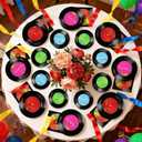 200Pcs Rock and Roll Record Party Supplies 2026 50s Vinyl Record Plates and Napkins Disposable Karaoke Decorations for 1950s Dj Rock Music Themed Vintage Birthday Bachelorette Supplies Serve 50