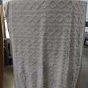 Beige Throw Blanket, Diamond Pattern, 48" x 62"
