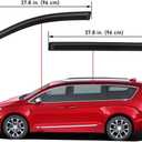 Lightronic Extra Durable Outside-Mount Auto Vent Window Visor, Fits 2017-2025 Chrysler Pacifica, UV Protection Rain Guard, Original Wind Deflector, No-Drill Easy Install, Dark Smoke, 4-Pcs