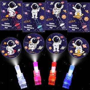 28 Pack Valentiens Day Gifts for Kids Classroom, Valentines Day Cards with LED Finger Lights for Kids School, Valentines Light Up Toys for Kids Class Exchange Gifts Valentines Party Favors Boys Girls