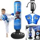 RORALA Inflatable Punching Bag for Kids with Boxing Gloves and Manual Air Pump, 66 Inch Children's Boxing Bag Set for Boys and Girls Gift Aged 3 to 12 to Practice Karate, Taekwondo
