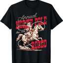 Vintage North Pole Rodeo Cowboy Santa Country Christmas T-Shirt, XL