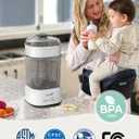 Bottle Sterilizer and Dryer, Compact Electric Steam Baby Bottle Sterilizer (Esterilizador de Biberones), Bottle Sanitizer for Baby Bottles, Pacifiers, Pump Parts Black