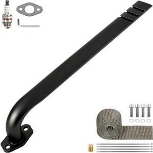 Mini Bike Exhaust Header Pipe Kit Compatible with Motovox MBX10 MBX11 Monster Mega Moto MMB80 105cc MMB105 Coleman RB100 RT100 Minibike 80cc 79cc Lifan Engine Go Kart Cart Parts