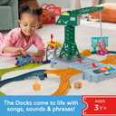 Thomas & Friends Motorized Train Set, Talking Cranky Delivery Set, Talking Crane & Battery Powered Toy Train with Songs & Sounds, Medium