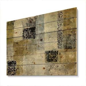 DesignQ Multicolor Twin City Traditional Wood Wall Decor, Multi-Color Wood Wall Art, Large Geometric Wood Wall Panels Printed On Natural Pine Wood Art