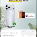 Compatible with iPhone 17 Pro Max Case, with Aesthetics Striped Design Case for Women Girl, Cute Fashion Simple Soft TPU Slim Protection Phone Case for iPhone 17 Pro Max 6.9'' - Light Blue & White