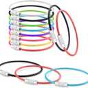 CooBigo 16 Pack Stainless Steel Loops 2mm Coated Wire Keychain Cable Large Keyrings 6 inch Key Chain for Luggage Tags, Key Tags, Keyrings, Kitchen Utensils, Duster-Assorted Colors