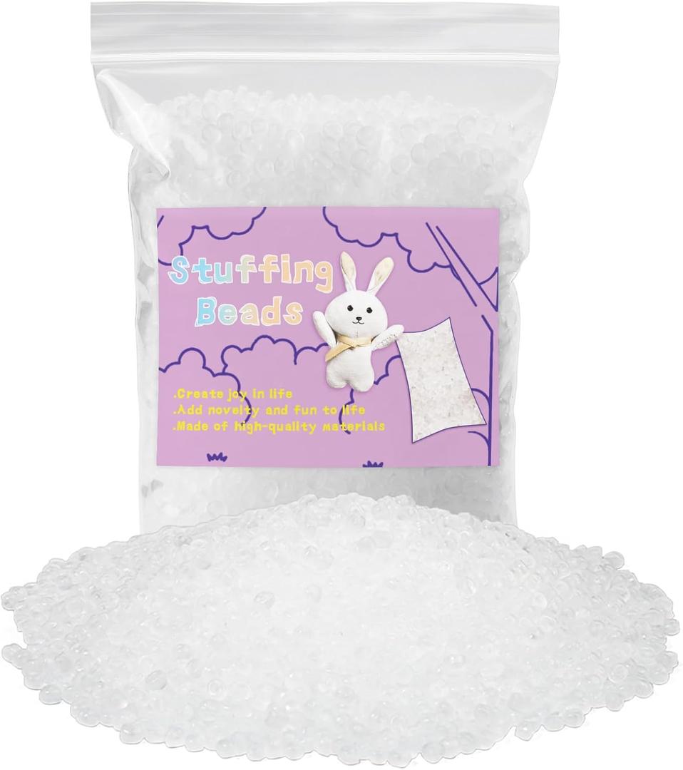 FTEVEN 910g / 2LB Stuffing Beads, Premium Plastic Weight Stuffed Beads, Poly Pellets Weighted Stuffing Bead, Stuffing for Stuffed Animals, Bean Bags, Pillow Cushion