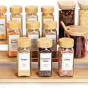 Bamboo Spice Rack，3-Tier Spice Rack Organizer for Cabinet or Pantry (Bamboo, L)