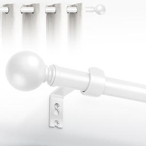 Hei!Dear White Curtain Rods for window 20 to 40 Inches(1.67-3.33 Feet), Adjustable 5/8 inch, Heavy Duty Decorative Drapery Rods,Small Window Rods Set,Size: 18"-45",White
