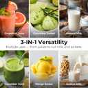 EanOruus Juicer Machines, 3-in-1 Cold Press Juicer with 6.5" Extra Large Chute, 100oz Large Capacity, AC Motor, Makes Juice, Nut Milk & Sorbet, Premium Gray