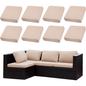 Outdoor Cushion Covers Set,8PCS Patio Furniture Couch Seat Slipcovers, Replacement for Sofa Sectional Chair(CoverOnly)