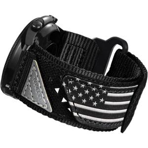 ULTIMAL Band Compatible with Samsung Galaxy Watch 3 45mm/Galaxy Watch 46mm/Gear S3 Frontier/Classic, 22mm Nylon Sports Strap for Men Women (Black, USA Flag)