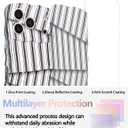 2 x I-MGAE-IN-AR Cute for iPhone 17 Pro Max Case Striped Phone Case [Curly Wave Edge] [Full Camera Protection] [14 FT Drop Protection] Soft TPU Slim Shockproof Phone Cover for Men and Women, Black