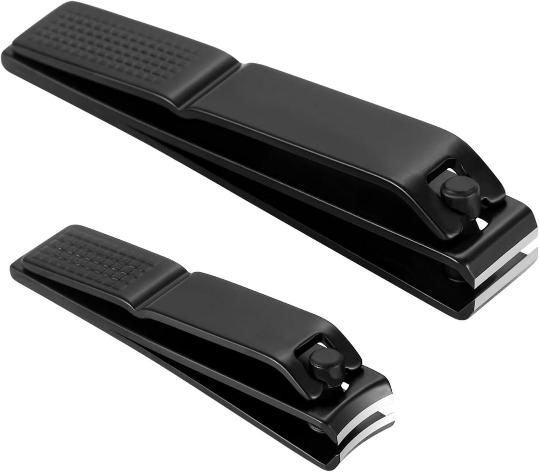 Bignes Nail & Toenail Clipper Set, Nail Clippers for Thick Ingrown Nails, Ultra Sharp Fingernail & Toenail Cutters for Men Women (Black)