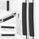 ELCOOR Refrigerator Door Handle Covers, Set of 6, Trimmable, Washable, Appliance Handle Covers, Fridge Door Handle Protector, Get Rid of Dirty Handprints, Timesaver, Kitchen Decor Accessories (Black)