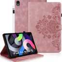 Mantala Funda para for iPad Air Case 4th Generation, Soft Touch Faux Leather with Card Slots and Kickstand, Water-Proof Precise Cutouts Compatible with iPad Funda para iPad Air M2 11 inch Case Pink