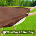Smiry Round Picnic Tablecloth, Waterproof Elastic Fitted Table Covers for 18" - 24" Tables, Wipeable Flannel Backed Vinyl Tablecloths for Camping, Indoor, Outdoor, Brown