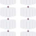 8 Packs 120 Inch White Round Tablecloth in Diameter, Washable Polyester Fabric Tablecloths, Wrinkle Resistant Table Cloth for Wedding Party Banquet Dining