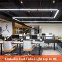 LED Shop Light Fixture 4FT Plug in Ceiling Lights Linkable LED Tube Light 5000K Plug in Light Fixture for Bathroom Garage Overhead with ON/Off Switch, 4ft/1pcs