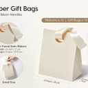 Vitalizart Paper Gift Bags With Ribbon Handles Set of 10 Cream White Bulk Reusable For Gift Wrap Girls Kids Birthday Bridal Shower Party Favors Goodie Bags Candy Christmas 5.91"x3.54"x7.28" Small Size