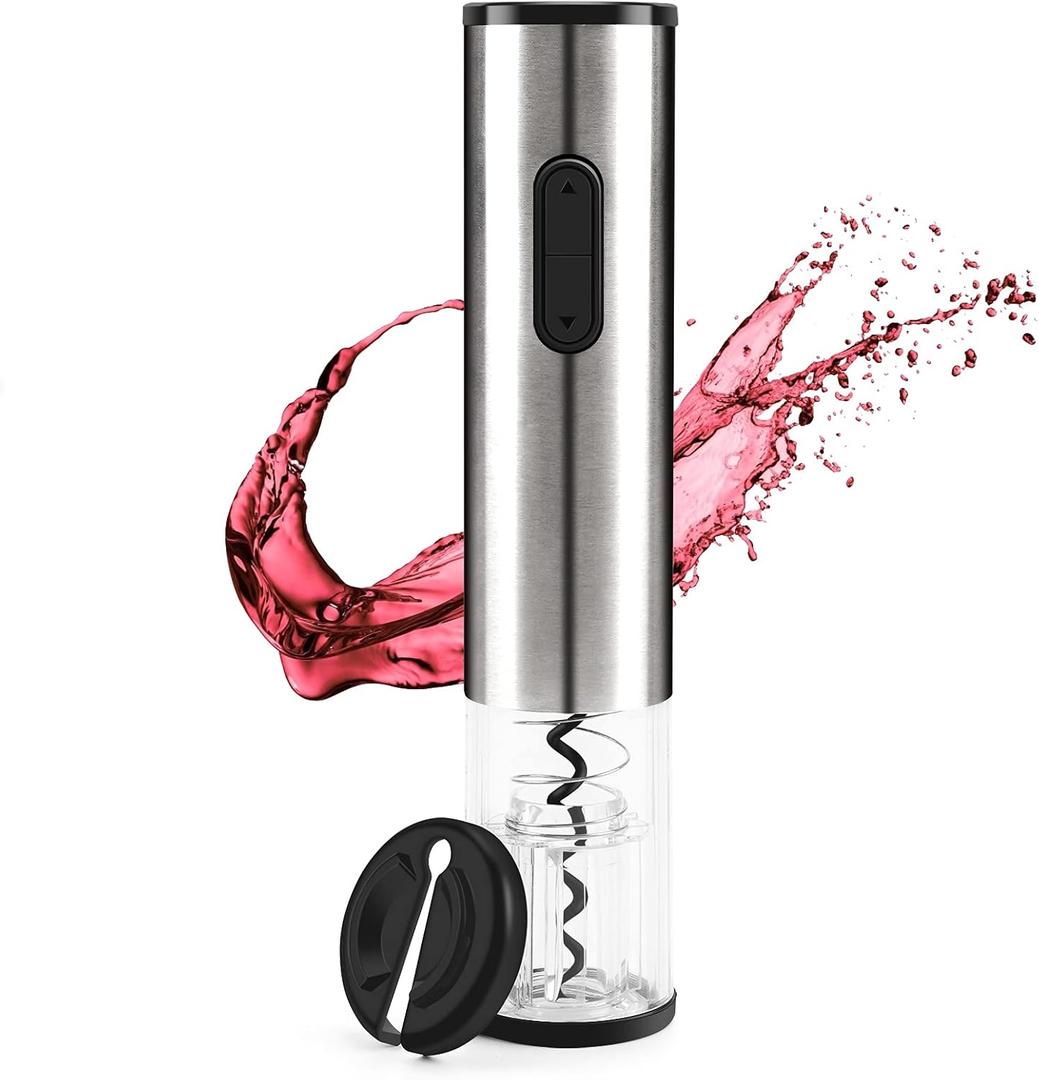 Electric Wine Opener Automatic Wine Bottle Opener Corkscrew Wine Opener with Foil Cutter Stainless Steel Resuable Wine Opener