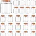 24Pack Glass Bottles with Lids, 50ml Small Glass Bottles with Cork Stopper Storage, Decorative Empty Mini Glasses Bottle for DIY Art Crafts, Projects Decoration, Party Supplies,Wedding