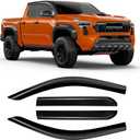 Rain Guards Compatible with Toyota Tacoma 2024-2026, Tape-on Durable Side Windows Wind Deflectors, out Channel 2024 2025 2026 Tacoma Rain Guard Black 4 PCS