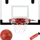 Over The Door Pro Mini Basketball Hoop for Kids Adults Teens,for Door and Wall with Complete Basketball Accessories (18x12 inches)
