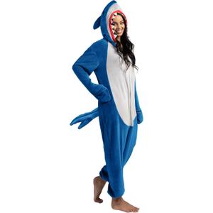 Spooktacular Creations Halloween Shark Costume, Adult Shark Costume, Jumpsuit Marine for Halloween Dress Up (L)