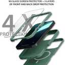 Coolwee Full Protective for iPhone 16 Pro Max Case, Compatible with MagSafe, for Men Women Girls, Hybrid 3 Layers Heavy Duty Rugged Shockproof Hard Case for iPhone 16 Pro Max Case Green