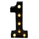 AUSAYE Black LED Marquee Number Lights Sign Light Up Marquee Number Lights Sign Night Light for Wedding Birthday Party Battery Powered Christmas Lamp Home Bar Decorations Number 1