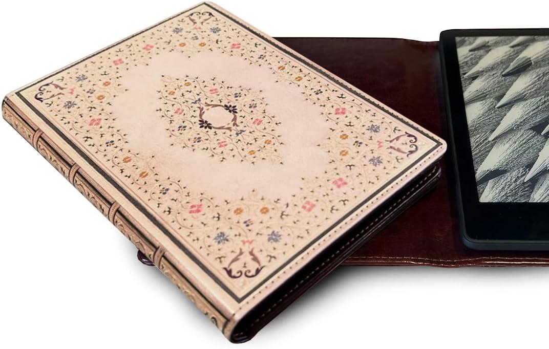KleverCase Universal Book Cover for eBook Readers. Fits All e-Reader Brands Including Kobo, Nook, Kindle Paperwhite (inc 12th Gen & Signature Edition), Kindle, storytel and More. (Vintage Flowers)