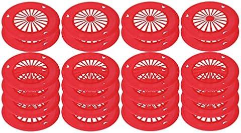 Sedmoon Reusable Plastic Paper Plate Holders 24 Pack 10" Heavy Duty Plastic Paper Plate Holder (Red)