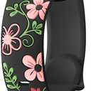 Witzon Floral Band Compatible with Apple Watch Bands For Women 40mm 41mm 38mm 42mm, Engraved Cute Flower Silicone Dressy Strap for iWatch Series 11 10 9 8 7 6 5 4 3 2 SE Ultra
