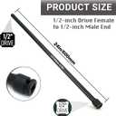 1/2 Inch Drive Extension,24-Inch Length 1/2" Impact Extension Bar,24" Long Socket Wrench Extender,Cr-Mo Steel