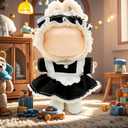 2 x Clothes for Labubu - 3PC Set with Shoes for 6.7 Inches Doll, Premium Outfit with Accessories, Stylish Clothes for Labubu (NO Doll)(Black Maid)