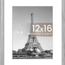 upsimples 12x16 Picture Frame, Display Pictures 8.5x11 with Mat or 12 x 16 Without, Wall Hanging Poster Frames, Gray, 1 Pack